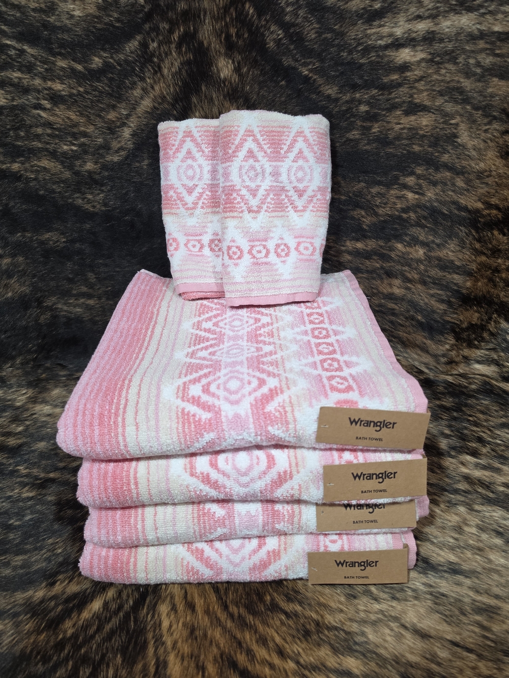 Wrangler Pink Southwestern Bath Towel Set
